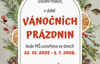 Vánoční provoz MŠ