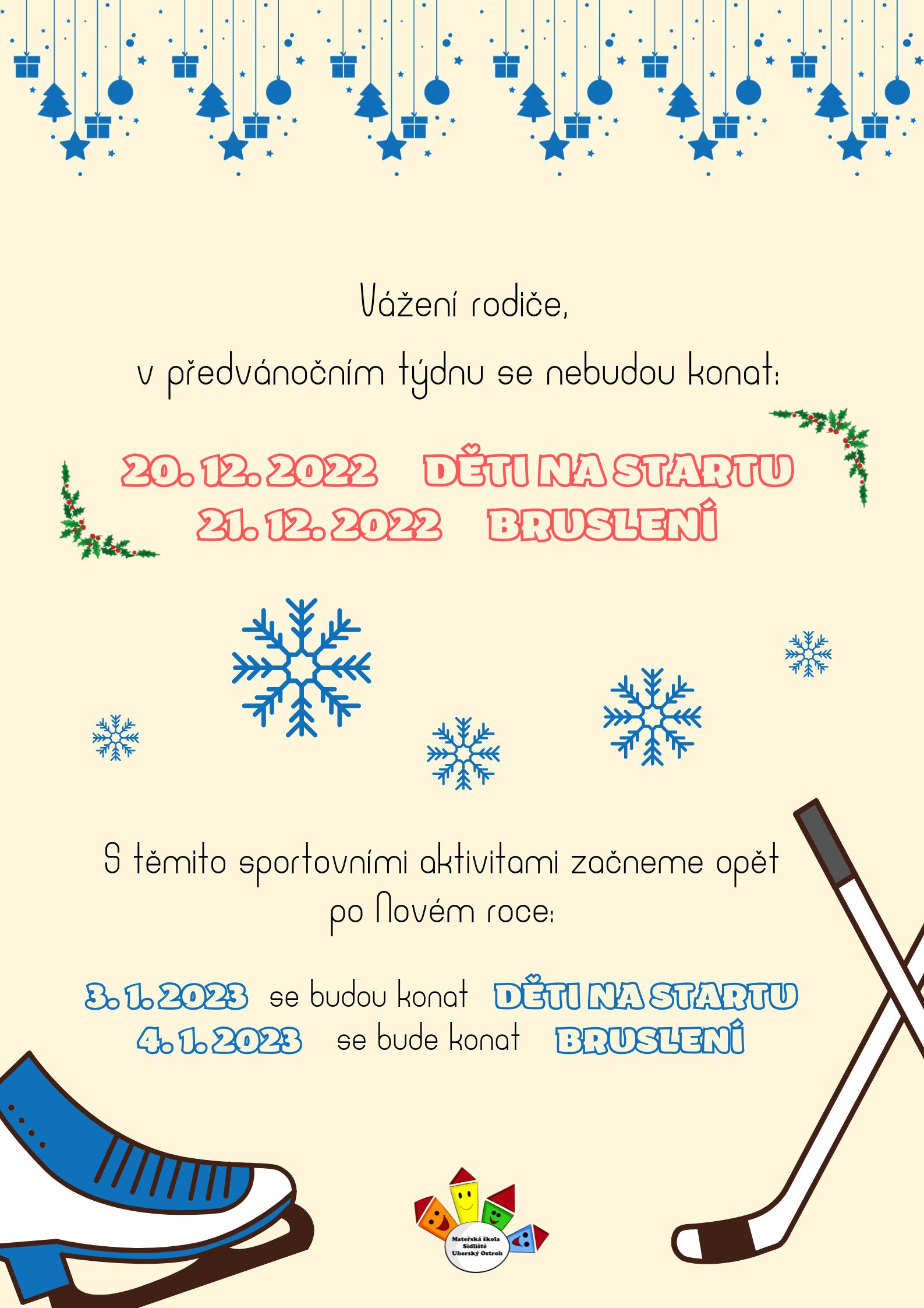 Sportovní aktivity před Vánocemi