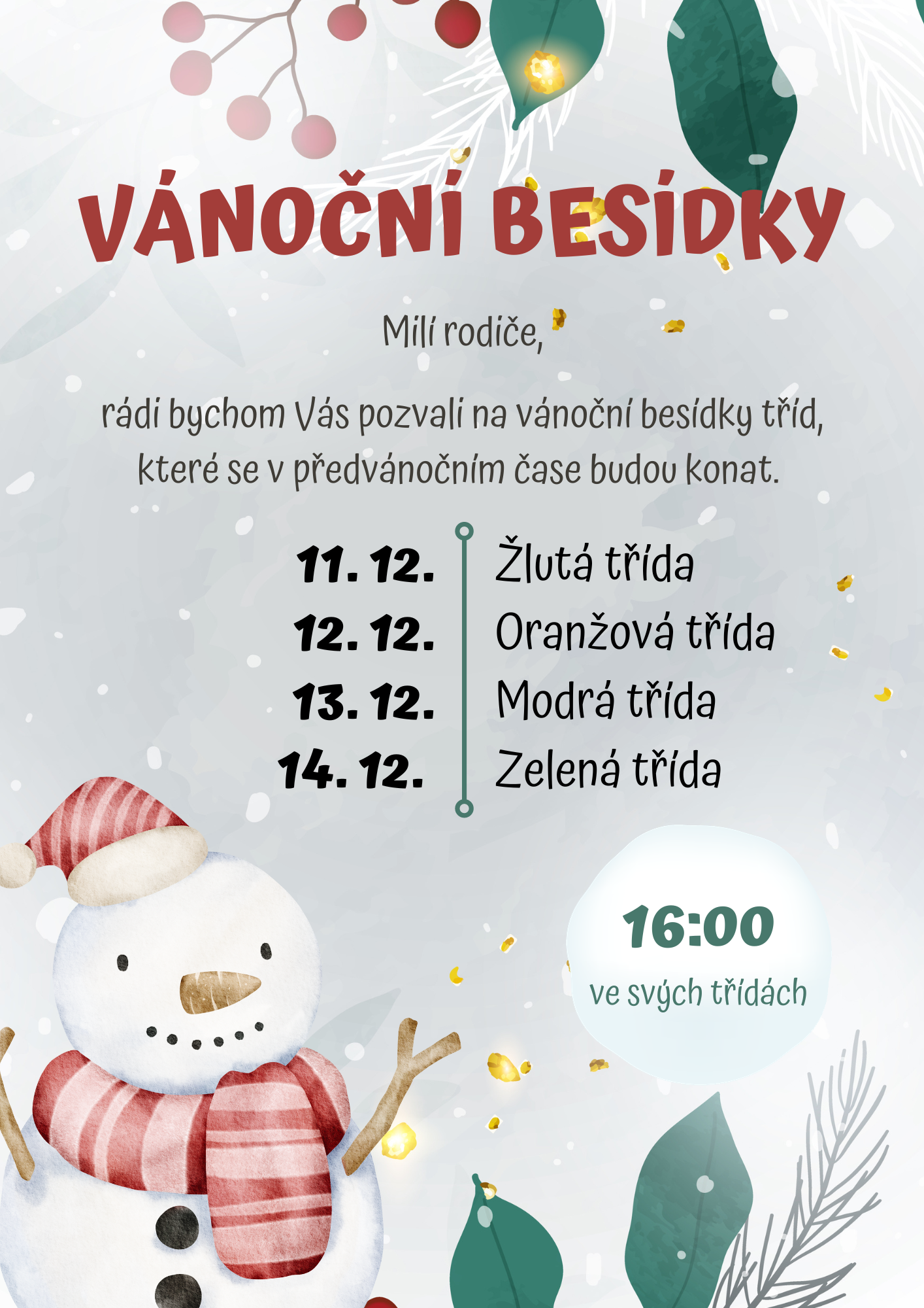 VÁNOČNÍ BESÍDKY