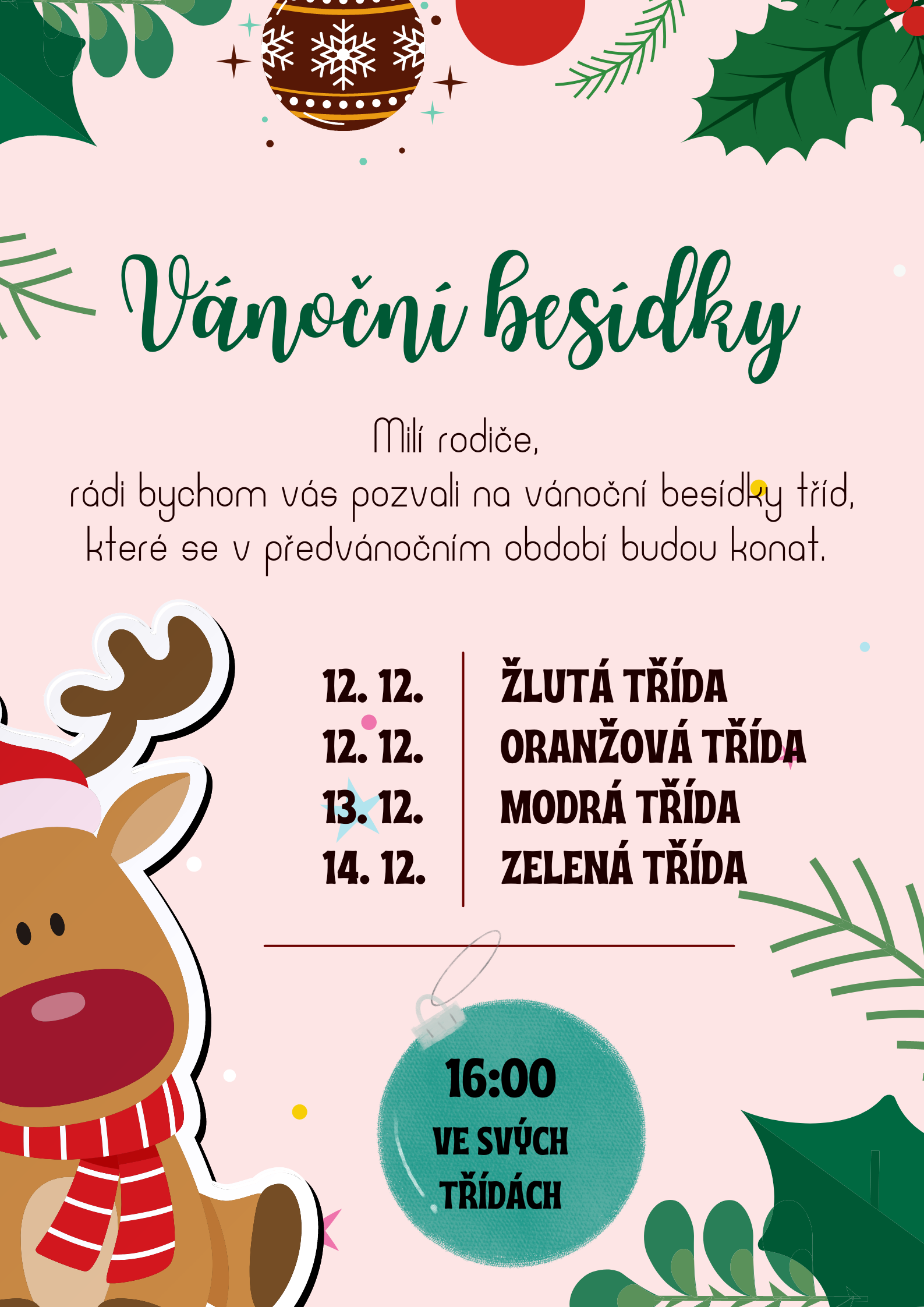 Vánoční besídky POZVÁNKA