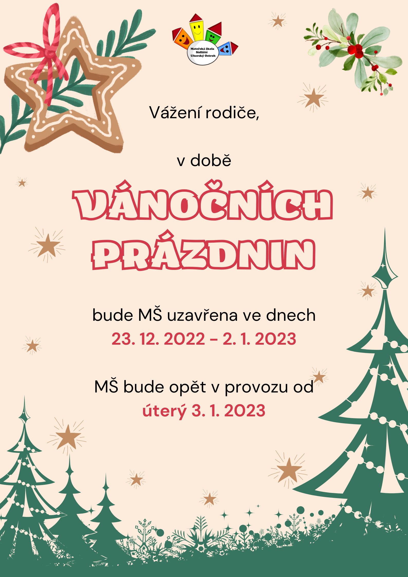 Vánoční prázdniny 2022